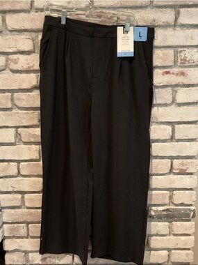 Wide-Leg Dark Grey Women's Trousers - Elegant Everyday Pant NWT